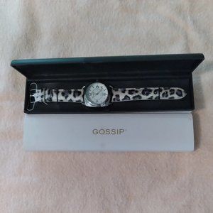Gossip Watch white leopard print